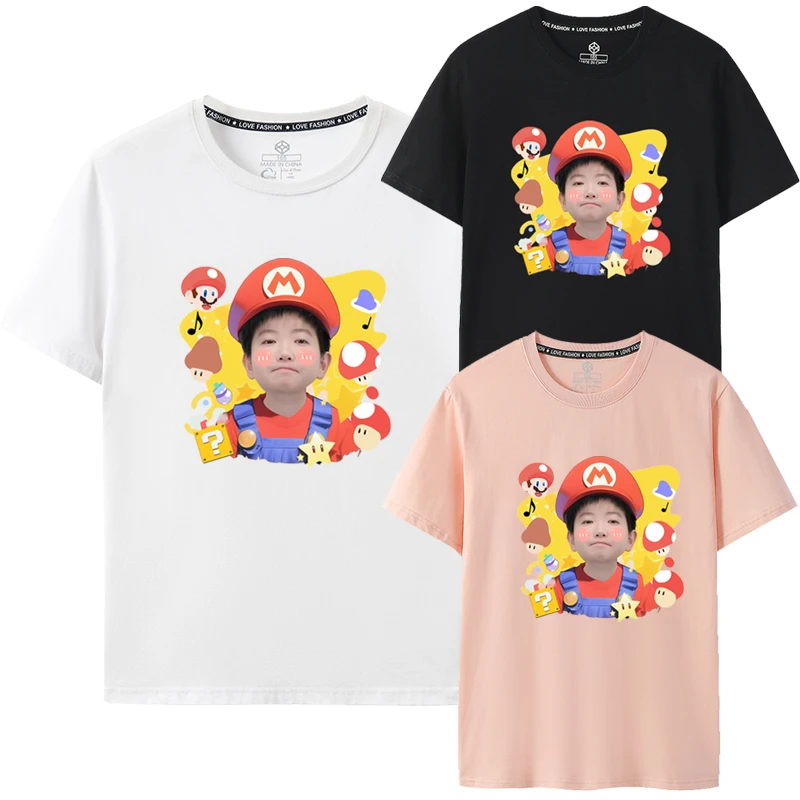 2025新款短袖T恤乒乓球球迷孙颖莎纯棉衣服超级马里奥大码文化衫