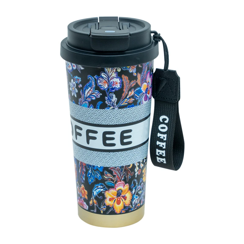 霸王茶姬保温杯（花语-彩印黑）