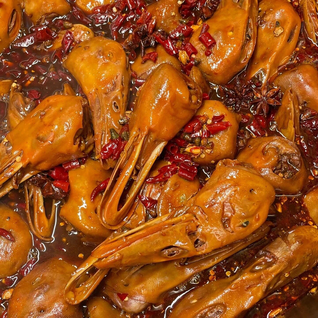 麻辣大鸭头卤味熟食下酒菜开袋即食解馋小吃5个装600g美食