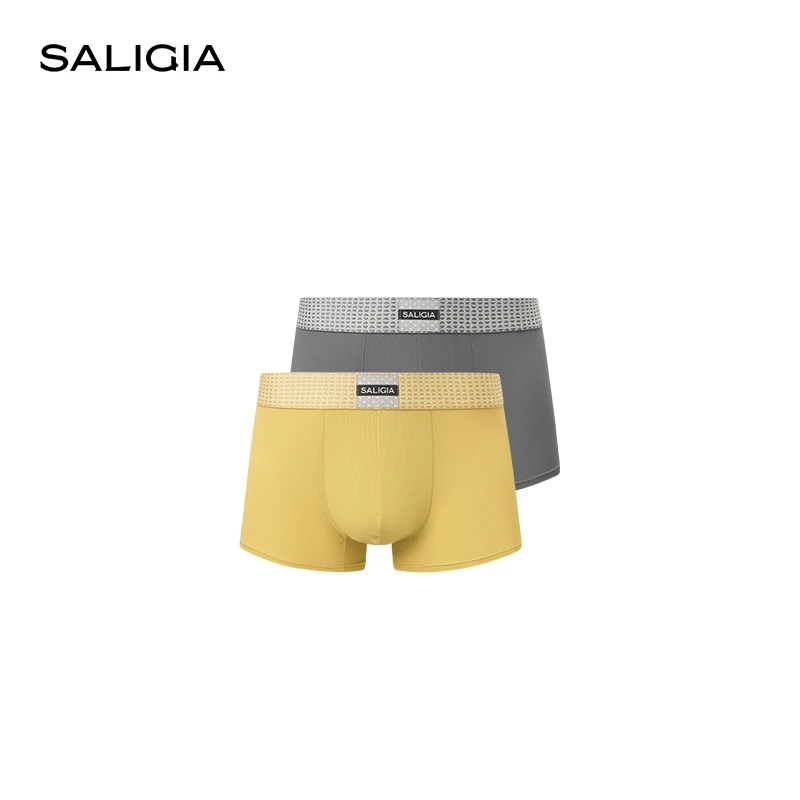 SALIGIA律界精英瞬时凉感顺滑罗纹织物男士平角内裤
