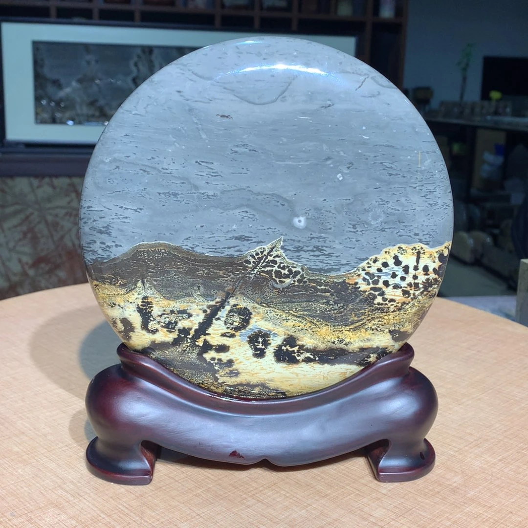 紫砂广西国画石摆件，收藏观赏