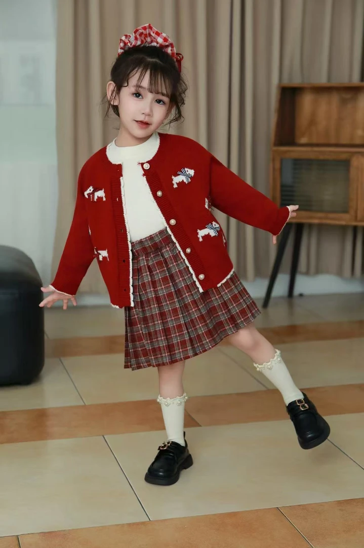 K211儿童秋款毛衣三件套套装25926