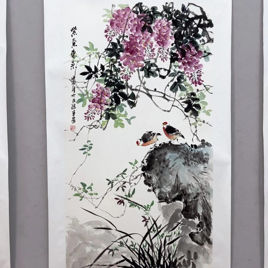 国画文进军三尺真人真品