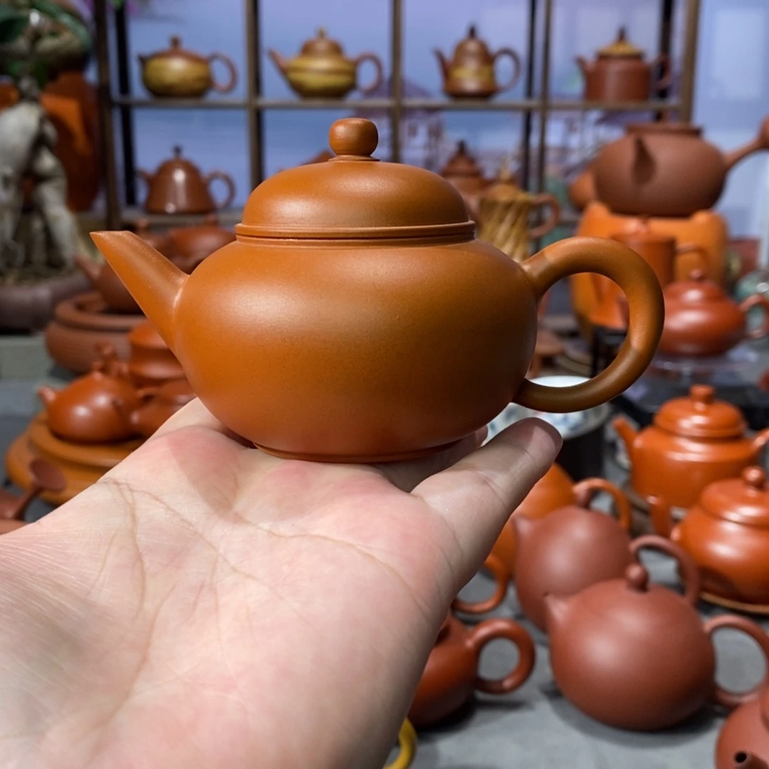 紫砂茶壶陈伟庆鸡蛋黄水平壶100cc