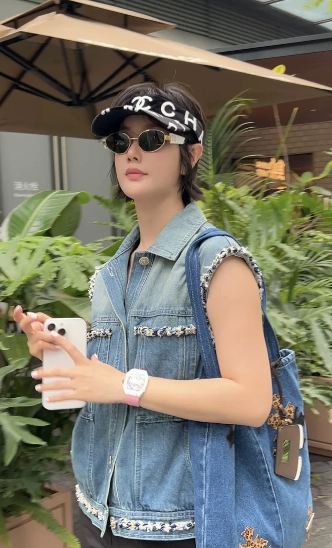 [Janunes Liu]翻领编织牛仔马夹MJ1988