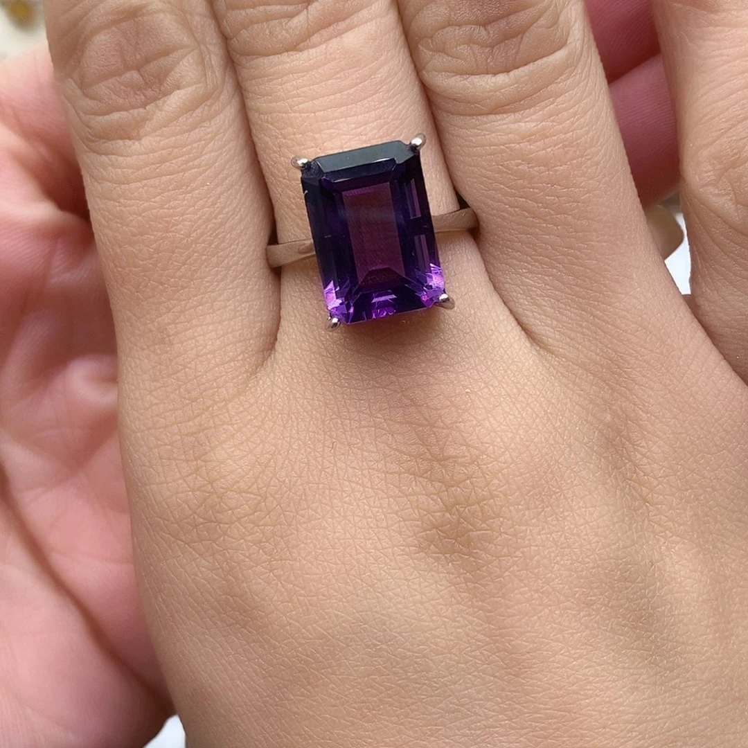 紫晶纯天然无优化紫水晶x银S925镶嵌秋