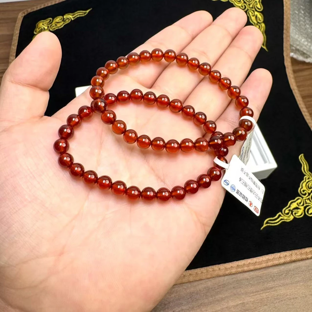 透体芬达橙石榴石手串（多样性发一）   天然杂裂矿点，完美主义慎