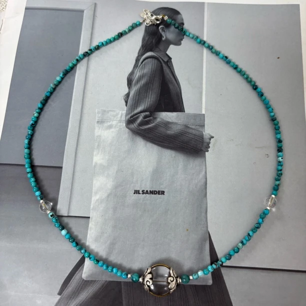 吊坠925银 【松秀饰品】全精品原石松松项链 搭配精美水水隔珠925银