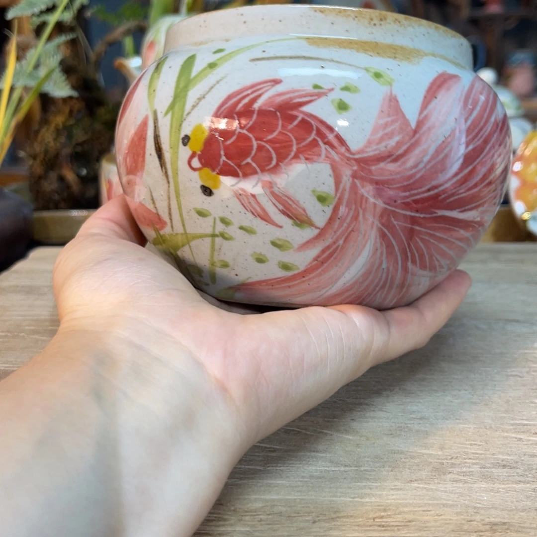 壶素浅陶瓷手工手绘