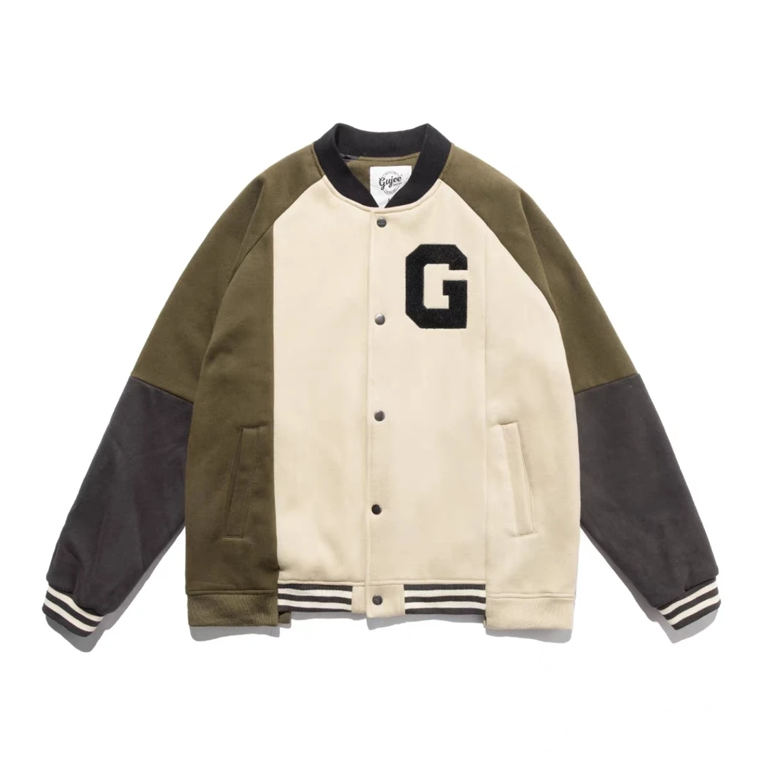 【潮牌】YK-W4043日系拼接色夹克外套