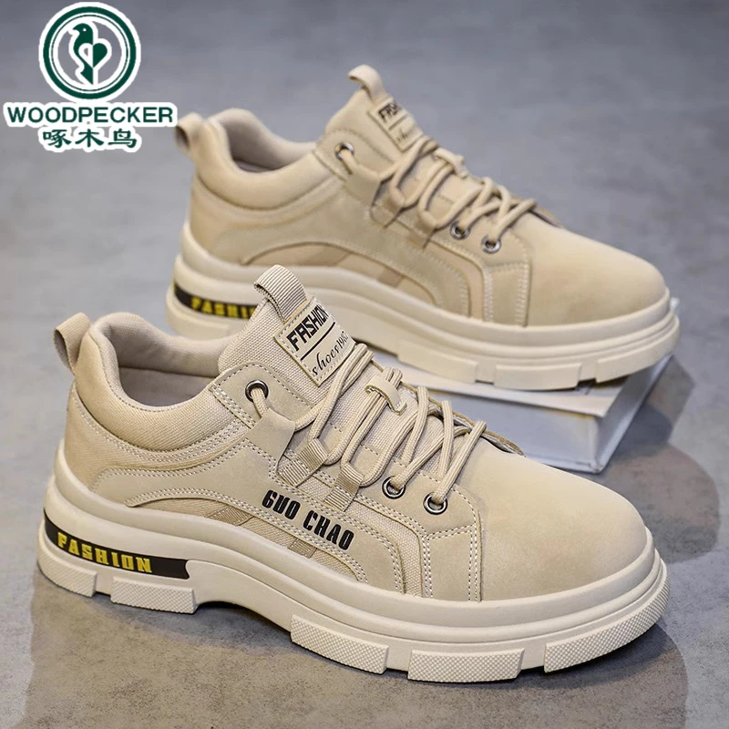 【正品】啄木鸟男鞋秋夏季厚底工作防滑耐磨男士百搭韩版新款舒适鞋