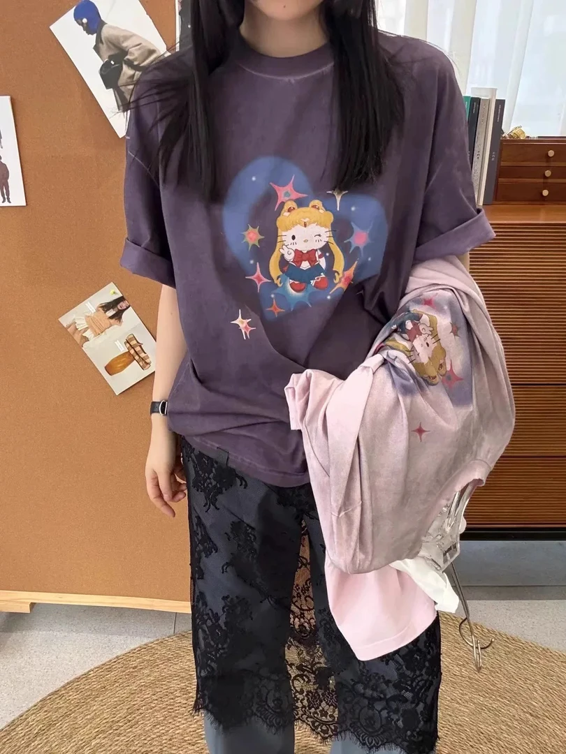 XIHaokan2025脏脏恶搞涂鸦短袖圆领T恤