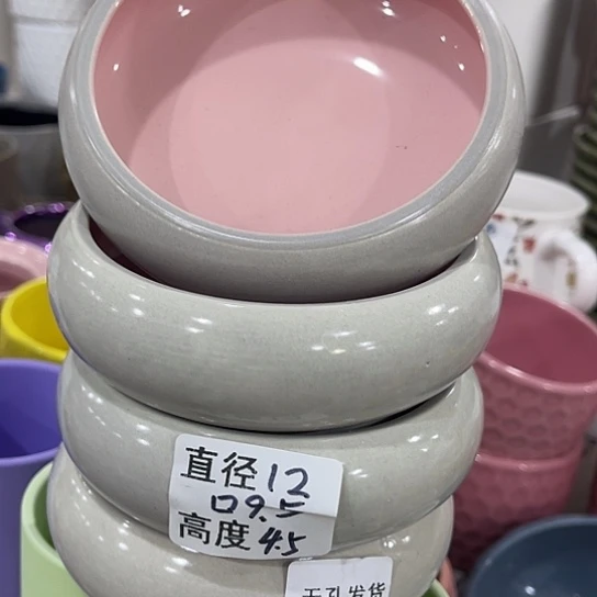 多肉绿植陶瓷花盆9.9包邮，有孔