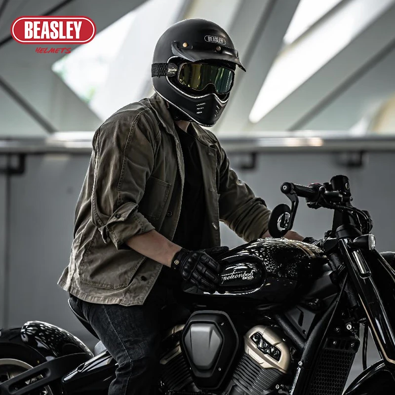 BEASLEY HELMETS【直播专属】比斯力复古头盔男摩托车巡航拉力盔