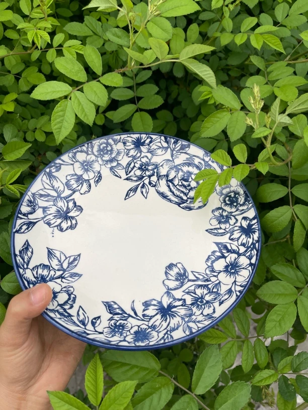 104窑变青花瓷8寸菜盘