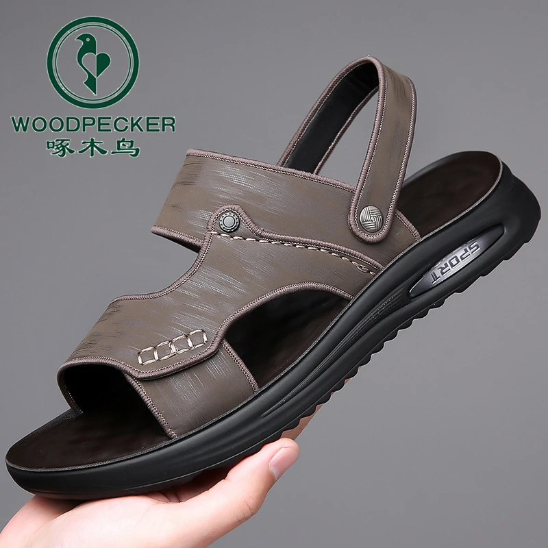 啄木鸟男士凉鞋男潮2025新款外穿耐磨沙滩鞋软底软面男式凉拖鞋