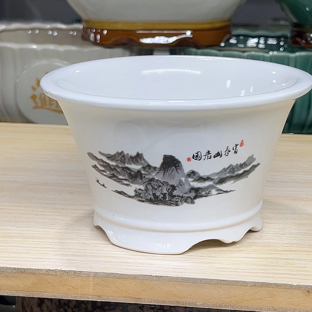 陶瓷绿植多肉微瑕花盆口径15*9
