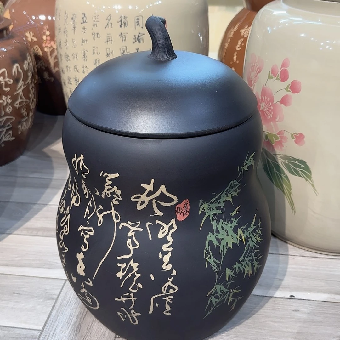 罐036建水紫陶11饼茶缸