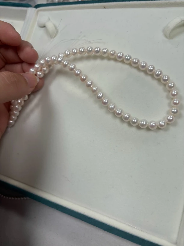 天然淡水珍珠5-6mm白珠链