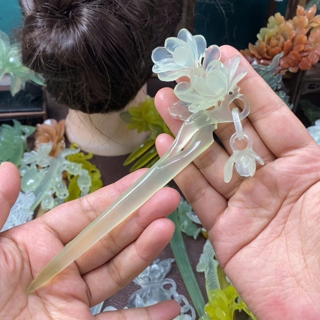 蛇纹石玉未镶嵌发饰