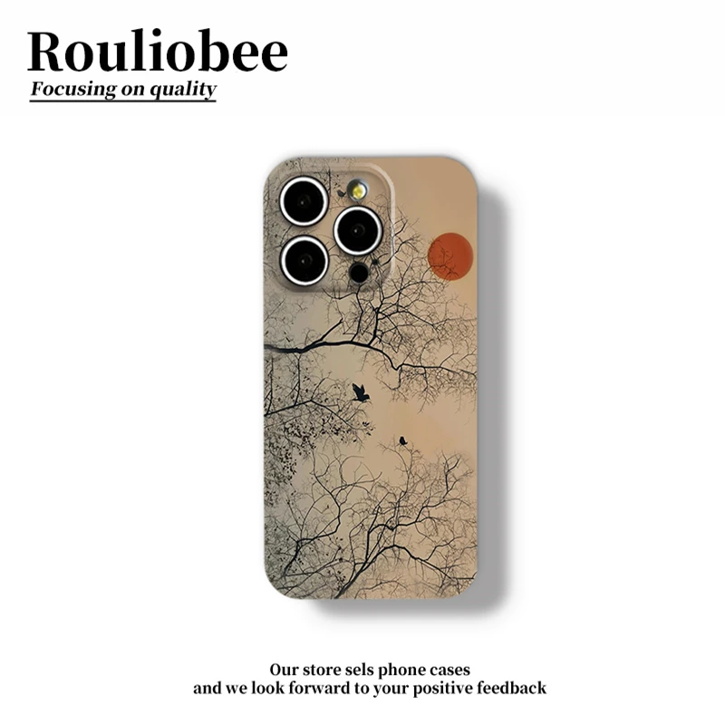 BANCA暮枝飞鸟适用苹果16/17promax菲林手机壳华为vivo小米15oppo