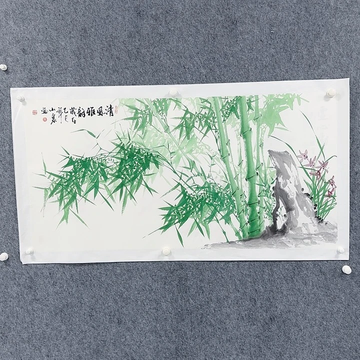 国画清风雅韵竹子绘画作品