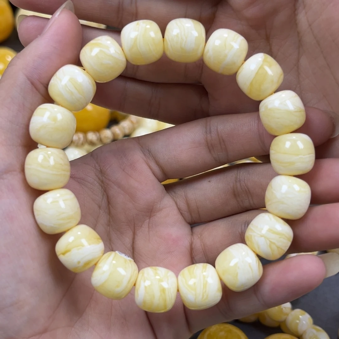 琥珀未镶嵌手串同料老邢手串13mm