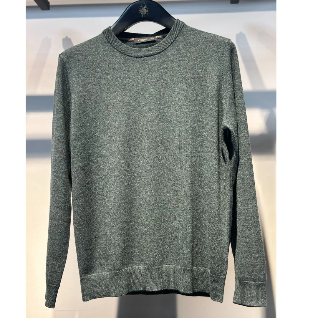 CHOOSE/乔士2024秋冬季毛衣圆领内搭毛线打底衫新款商务休闲衣服