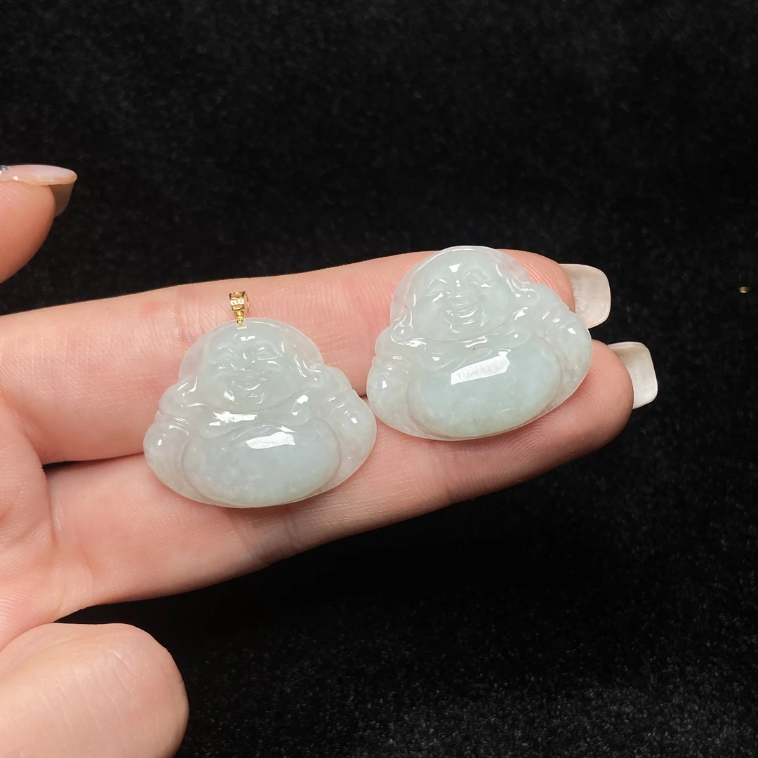 【星浩珠宝】18k金翡翠吊坠17-2T21S154【多样性发一件】27*22mm配绳