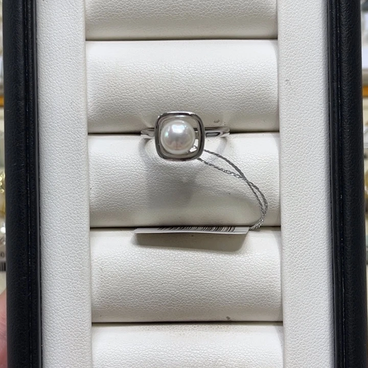 戒指银S925镶嵌海水珍珠ak7-8mm 169号