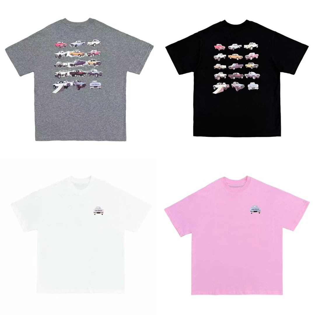 [NW]黑白灰粉四色赛车时尚夏季百搭薄款双纱短袖体恤(夏日炎炎）