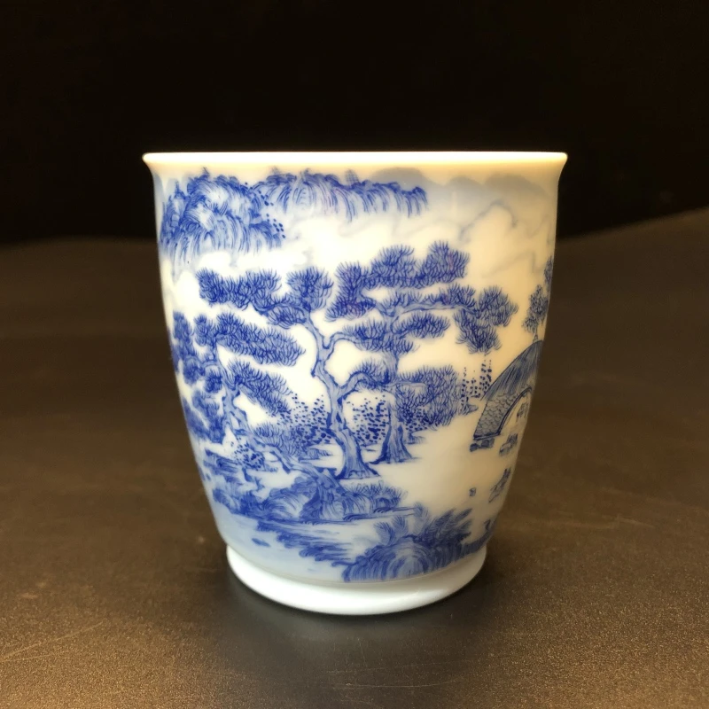 12.23/N100600/00977/青山白云图山水手握杯/口径6.8/高7.1/135cc