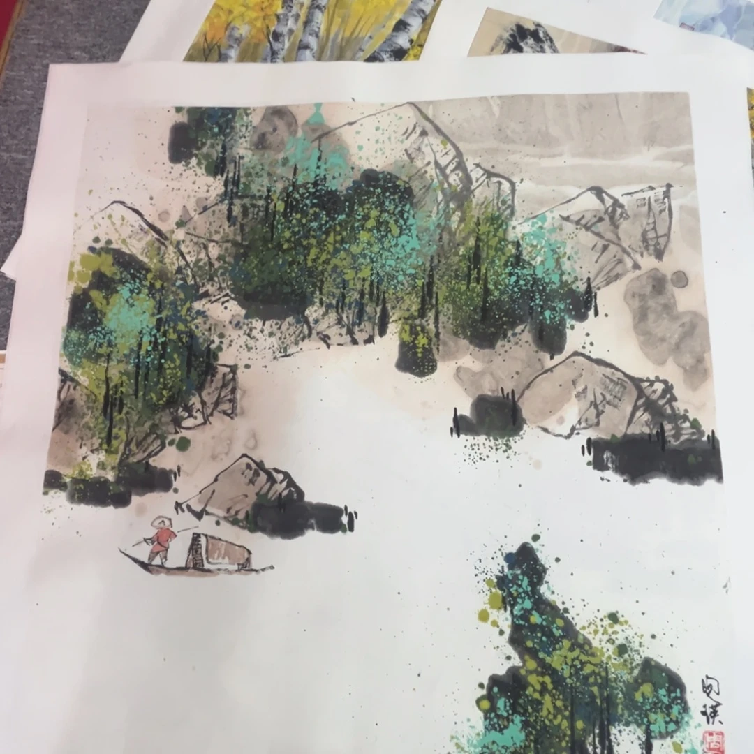 国画绘画作品多次参加全国