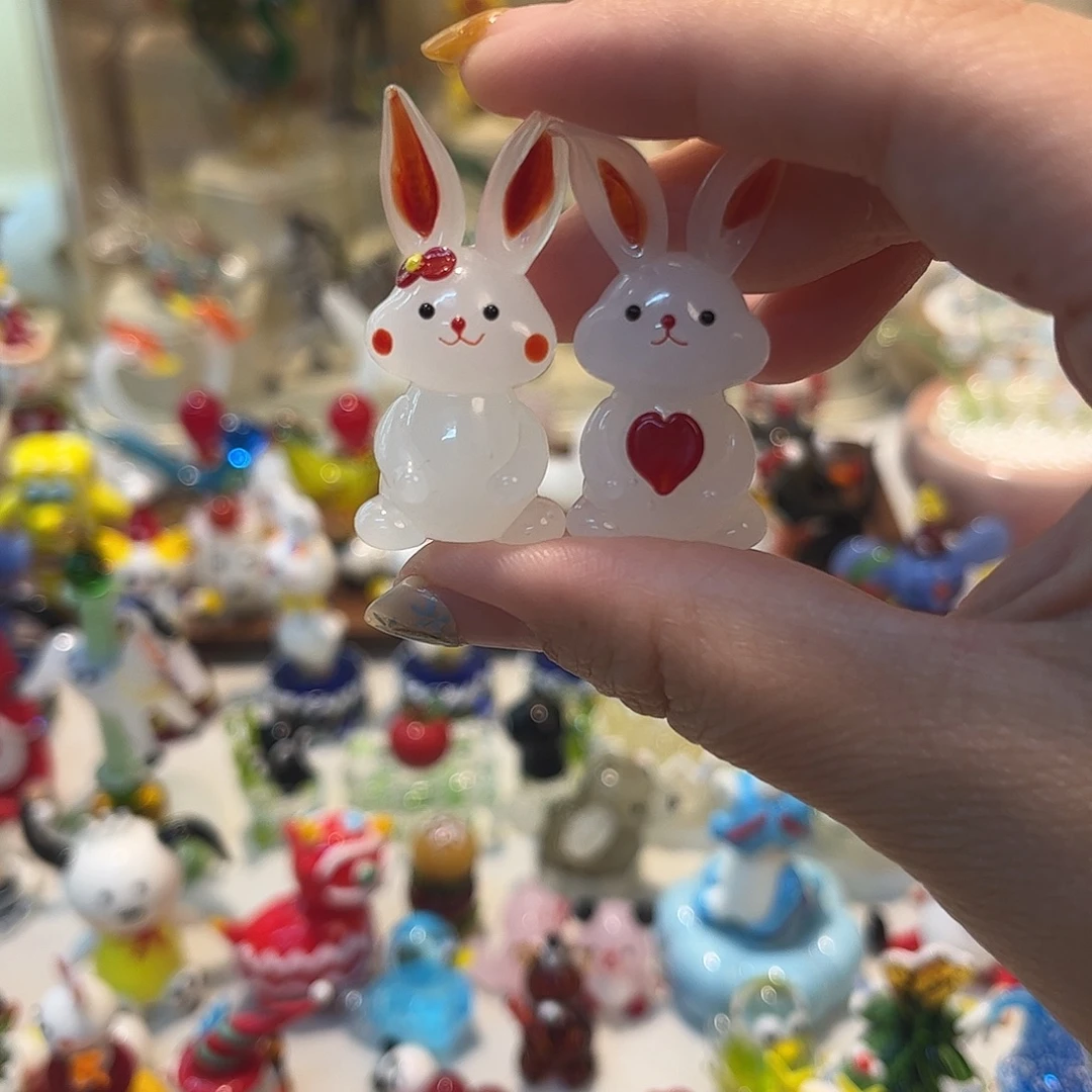 琉璃手工艺品一对