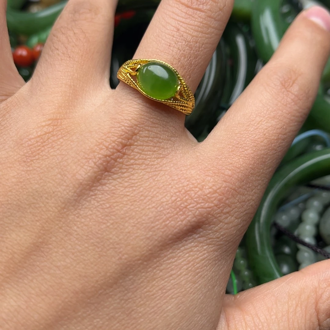 和田玉（碧玉）合金戒指