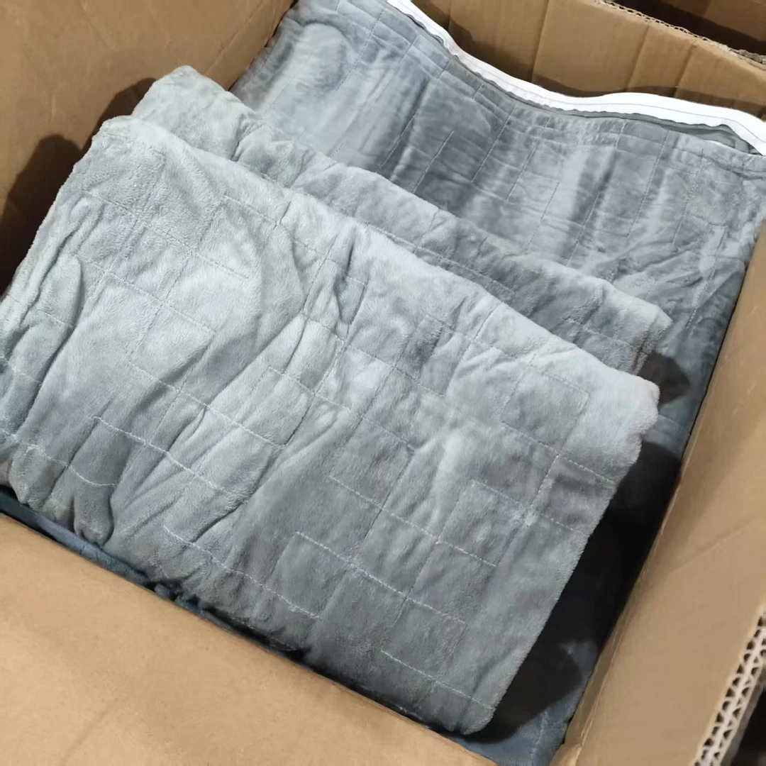 120×180 灰色方格 平绒被套