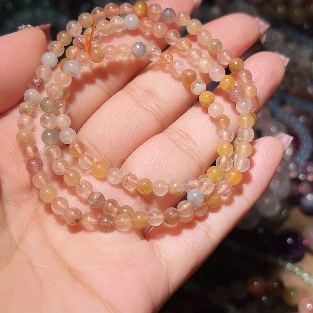 水晶手链未镶嵌彩发晶多圈