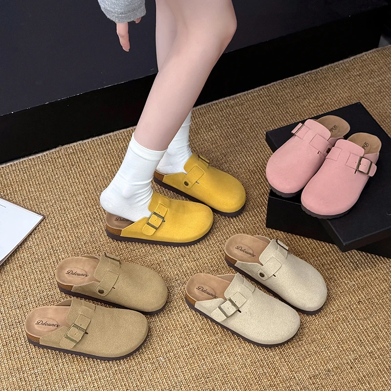 瑕次网红勃肯鞋春夏秋三季新款厚底拖鞋2025复古懒人包头女鞋靴子