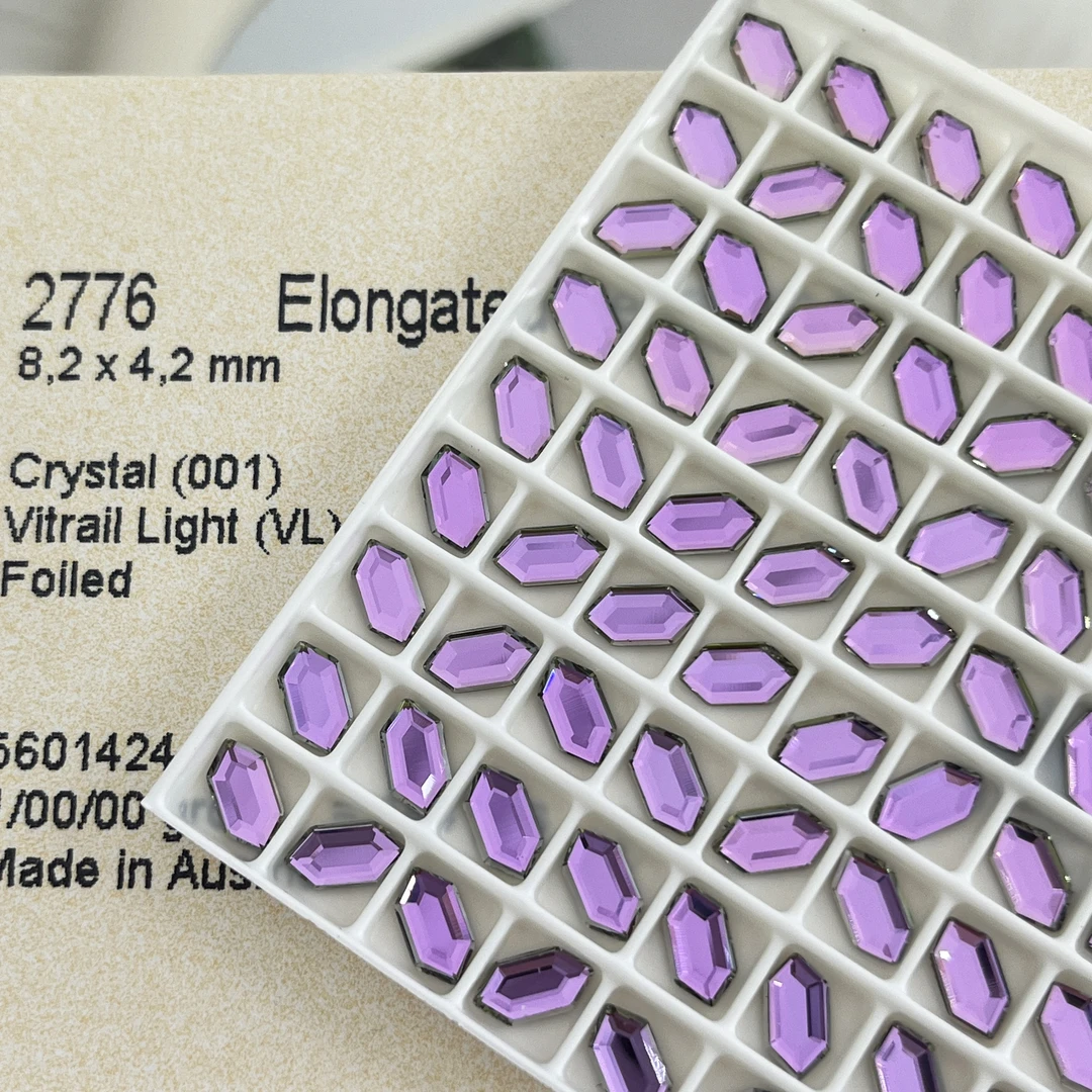 美甲饰品奥地利正品华子水晶2776平底六边棱形8.2*4.2MM 美甲钻饰