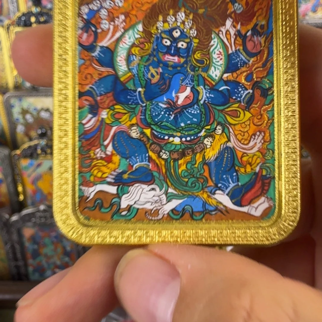 吊坠纯手绘六臂大黑天