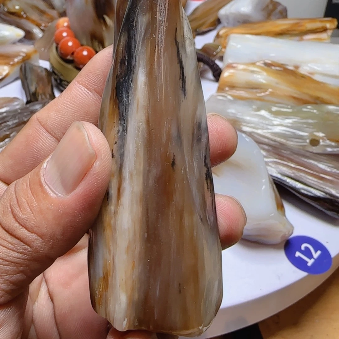 冯****硅化玉未镶嵌手把