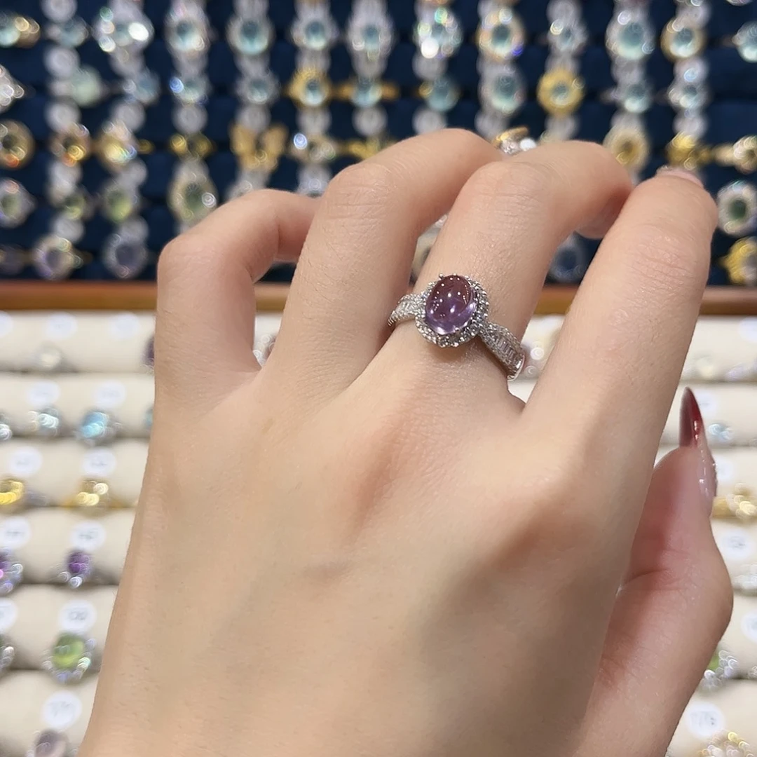 紫晶女款银S925镶嵌戒指