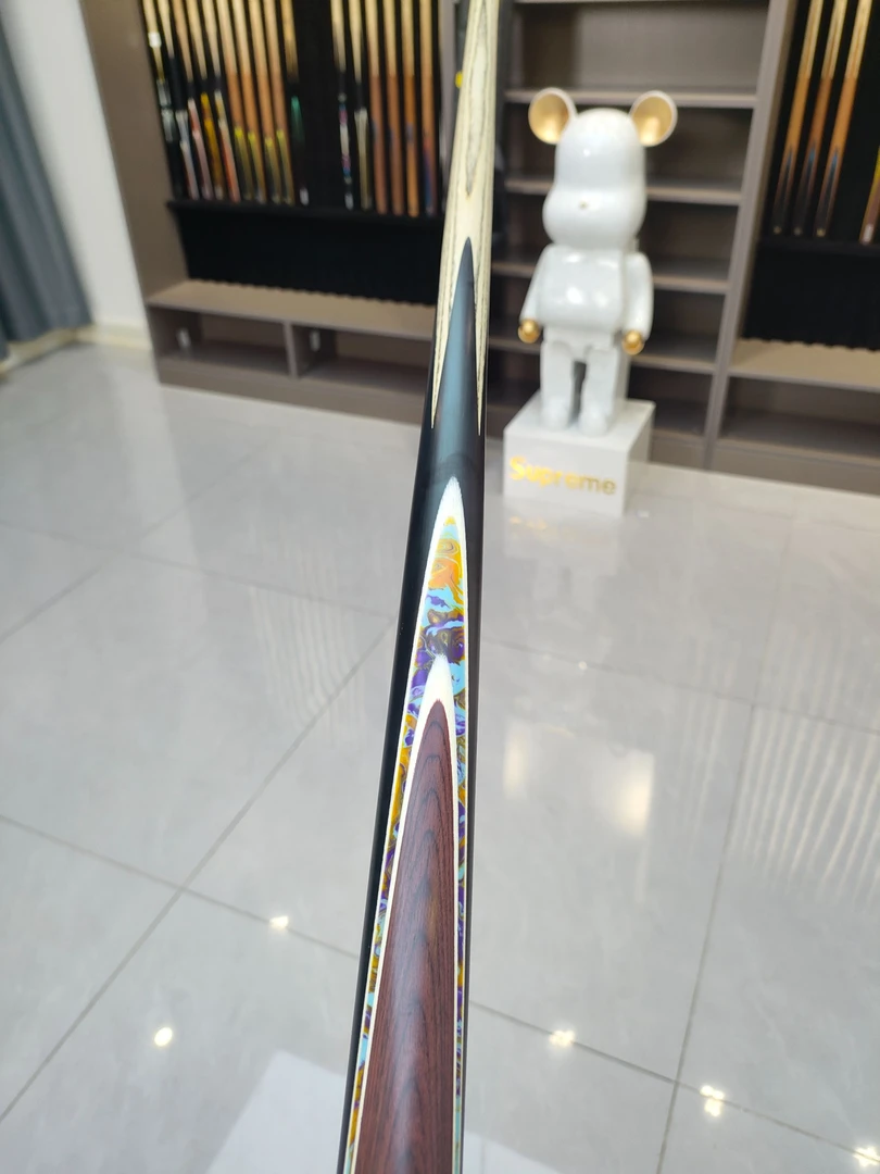 【单面4片插花+杆盒】一体通杆小头杆北美白蜡木黑八中式单支