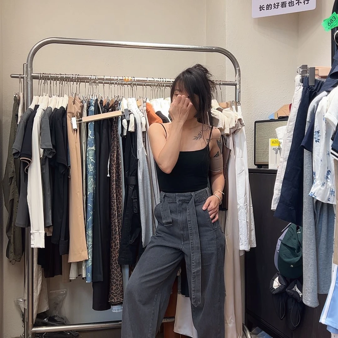 782 软牛仔裤S码/小众七七女装