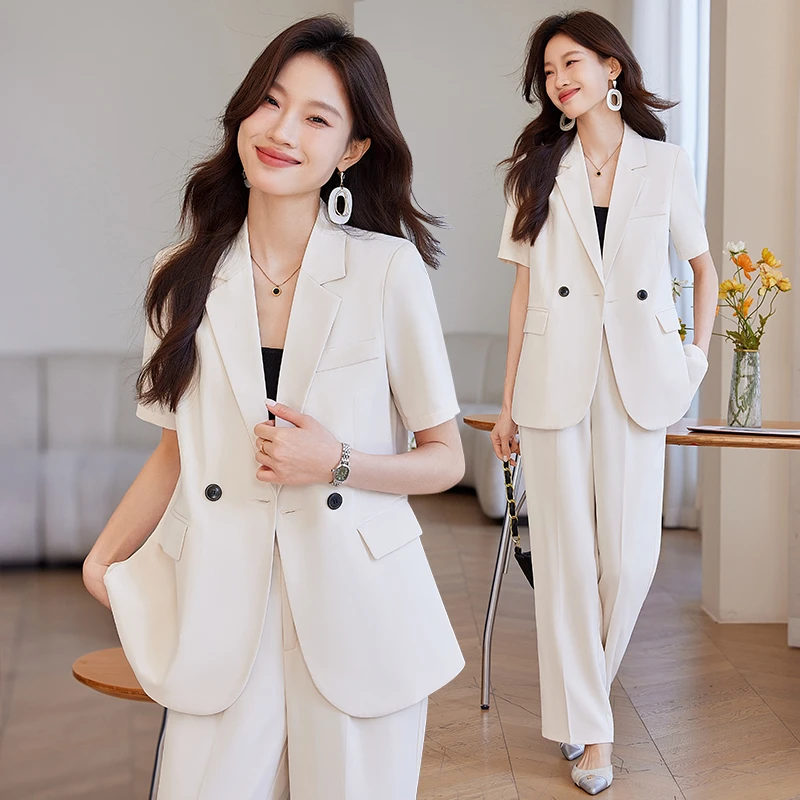 夏季西装洋气女薄款2025新款小个子休闲职业正装气质短袖西服外套