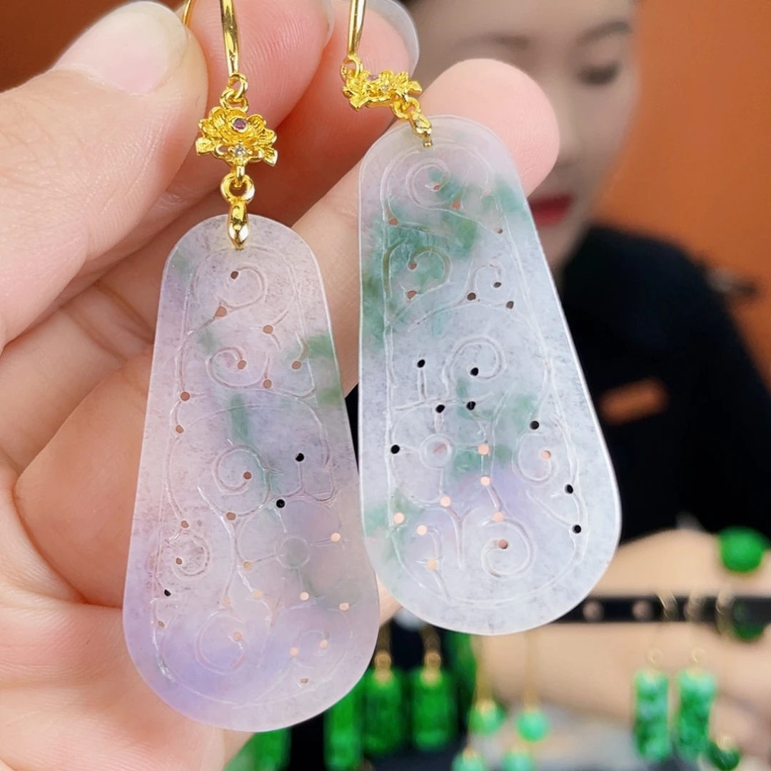 翡翠未镶嵌耳饰饰品