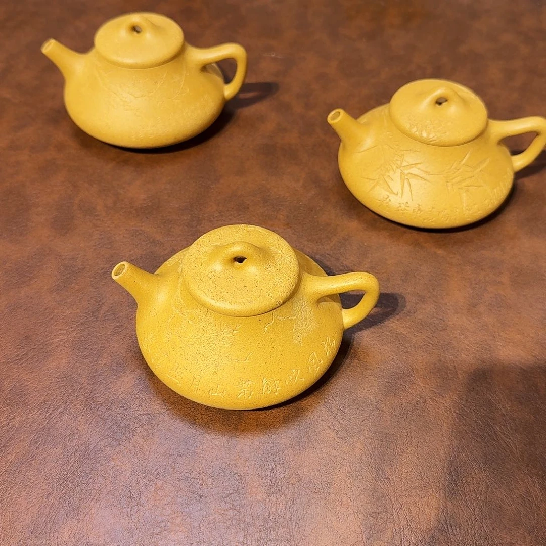 贤***鱼茶壶紫砂原矿三把壶