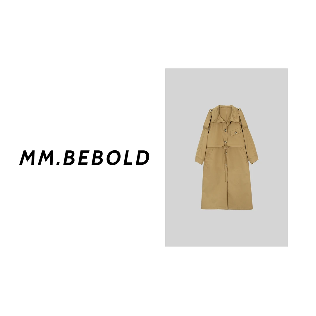 【蓓蓓精选】坠落季风 法式简约设计感宽松长袖风衣MQJ2511