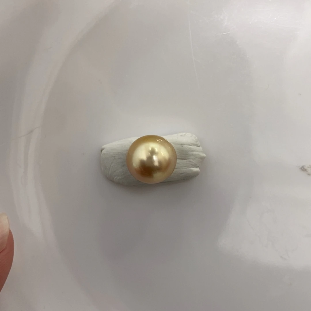 海水珍珠裸珠金珠11.4mm近圆