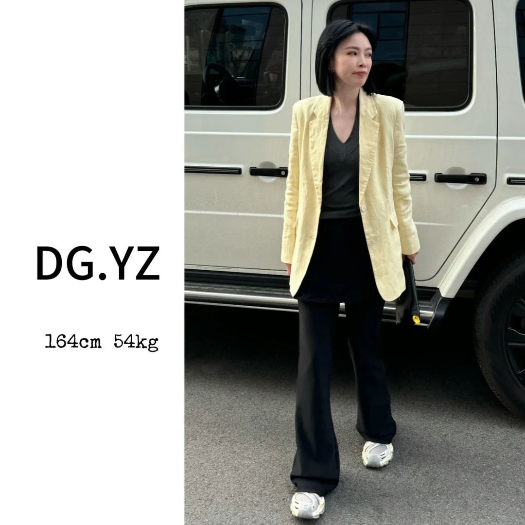 【樱子家】2593F春夏简约刺绣贝壳扣麻料西装